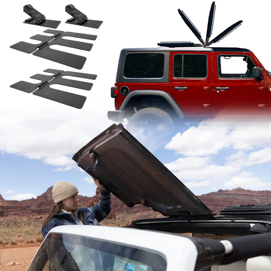EZ4X4 EZ FlipTop for Jeep JKU Wrangler 2007-2018 4-Door – Freedom Panel Storage Solution – No-Drill, Black, Lifetime Guarantee