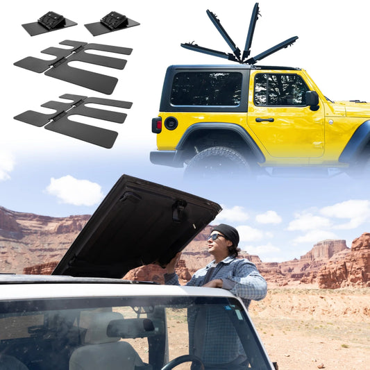 EZ4X4 EZ FlipTop for Jeep JK Wrangler 2007–2018 2-Door – Freedom Panel Storage Solution – No-Drill, Black, Lifetime Guarantee