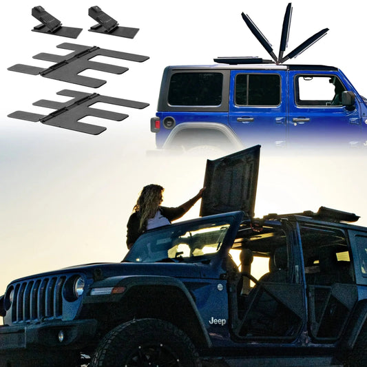 EZ4X4 EZ FlipTop for Jeep JLU 2018 & Up 4-Door – Freedom Panel Storage Solution – No-Drill, Black, Lifetime Guarantee