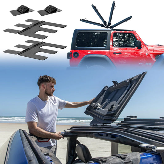 EZ4X4 EZ FlipTop for Jeep JL 2018 & Up 2-Door – Freedom Panel Storage Solution – No-Drill, Black, Lifetime Guarantee