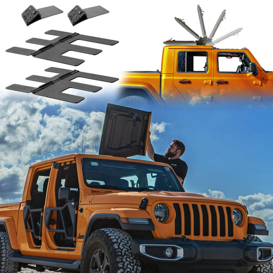 Jeep JT Gladiator Freedom Panel storage with EZ FlipTop for quick panel removal and secure storage.