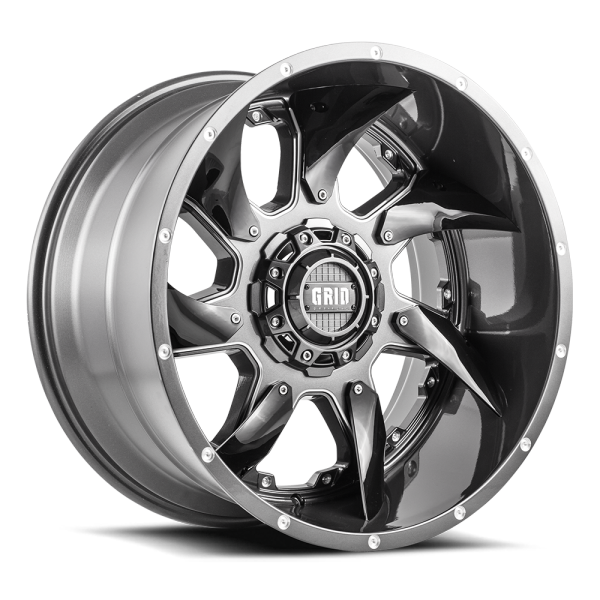 Grid Off-Road GD01 Wheel 20x9, 6x135 / 6x139.7, +15mm Offset, Gloss Graphite / Milled (GD0120090237G1508)