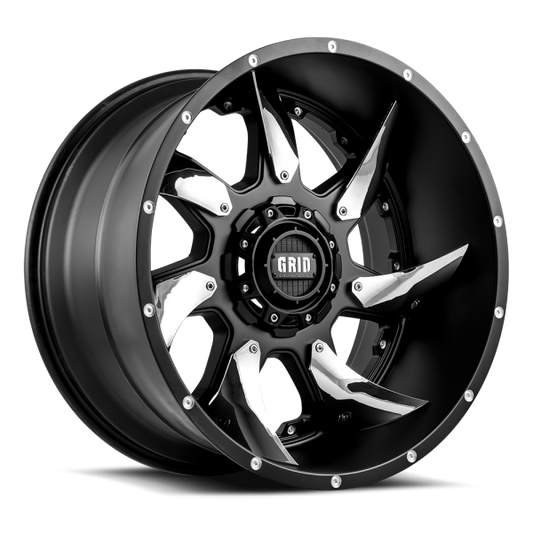 Grid Off-Road GD01 Wheel 20x9, 5x127 / 5x139.7, +15mm Offset, Matte Black (GD0120090052B1587)
