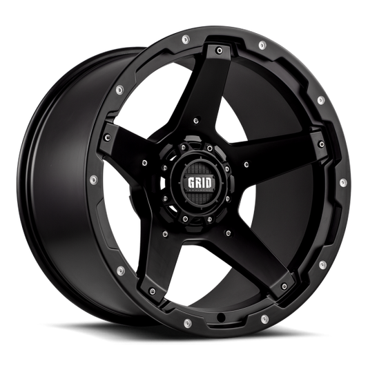 Grid Off-Road GD04 Wheel 17x9, 5x127 / 5x139.7, -12mm Offset, Matte Black (GD0417090052B187)