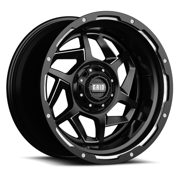 Grid Off-Road GD14 Wheel 20x9, 6x135 / 6x139.7, -12mm Offset, Gloss Black / Milled (GD1420090237M108)