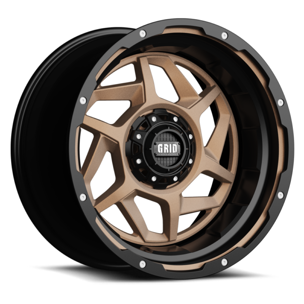 Grid Off-Road GD14 Wheel 20x9, 5x127 / 5x139.7, 0mm Offset, Gloss Bronze / Black Lip (GD1420090052R0087)