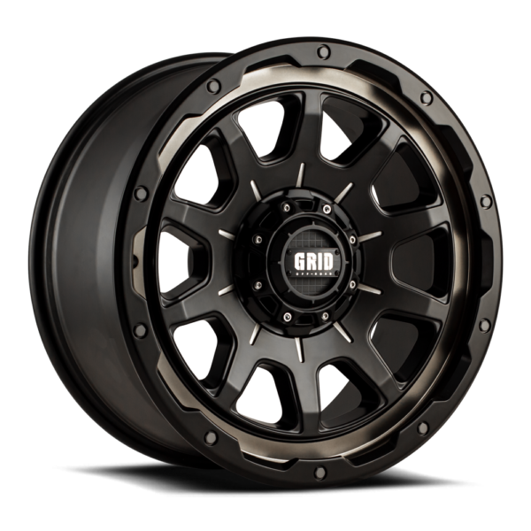 Grid Off-Road GD15 Wheel 20x9, 6x120, +10mm Offset, Double Dark Tint / Matte Black Lip (GD1520090620T1078)