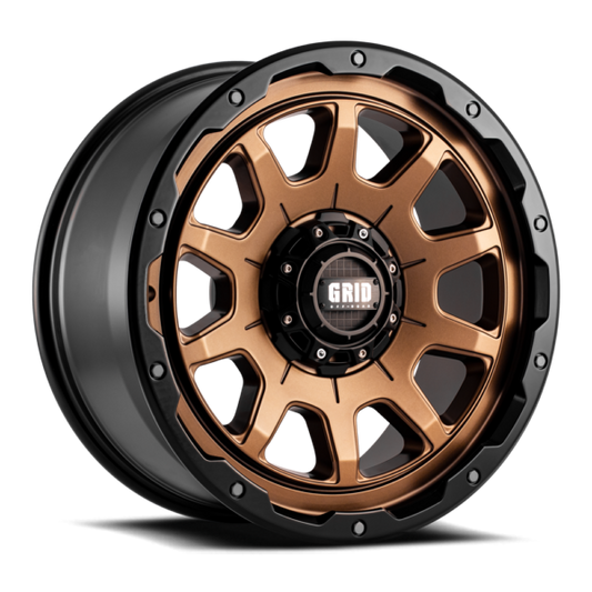 Grid Off-Road GD15 Wheel 20x9, 6x135 / 6x139.7, -12mm Offset, Matte Bronze / Black Lip (GD1520090237Y108)