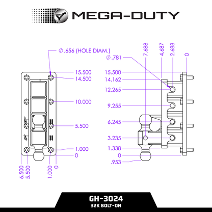 Gen-Y Hitch MEGA-DUTY 32K Bolt-On Adjustable Hitch (2 ½" Receiver) - image 2