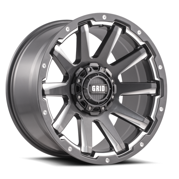 Grid Off-Road GD05 Wheel 20x9, 5x150, -12mm Offset, Gloss Graphite / Milled (GD0520090550G110)