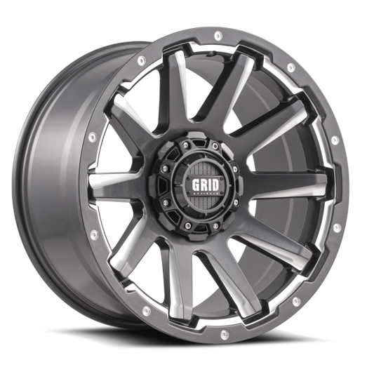Grid Off-Road GD05 Wheel 20x9, 5x150, -12mm Offset, Gloss Graphite / Milled (GD0520090550G110)