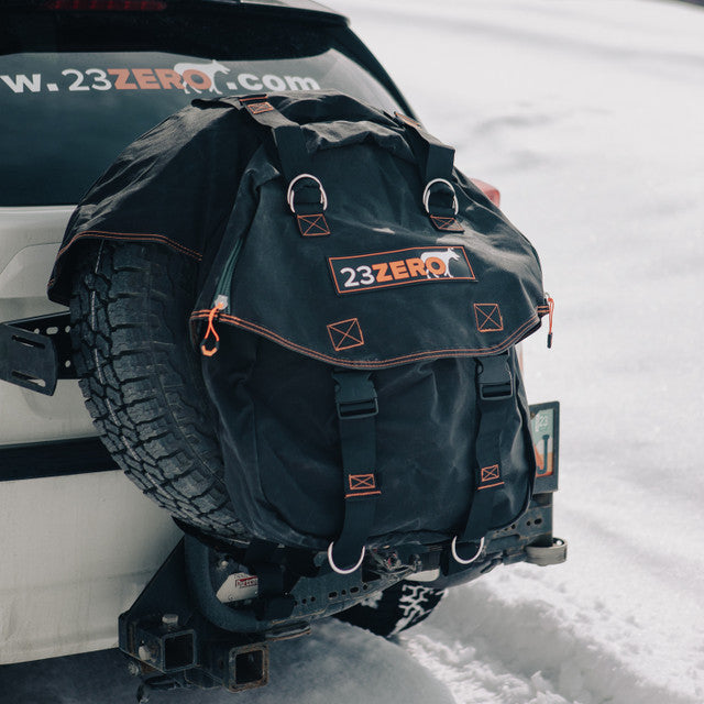 23ZERO Dirty Gear Bag for SUVs, Trucks & 4x4s - Tire-Mounted Storage for Tools, Trash, or Recovery Gear (Fits Up to 35-Inch Tires)
