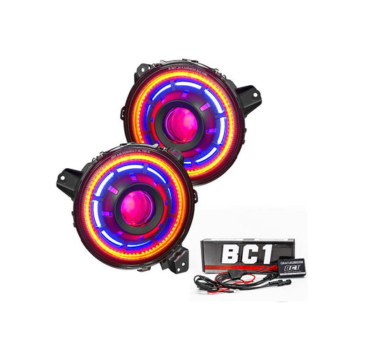Oracle Oculus Headlights with DRL 36W Black Housing ColorSHIFT