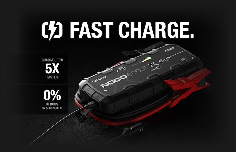 NOCO Portable Lithium Jump Starter with LED Light, Dual USB & HD Clamps for Cars, Trucks, SUVs, Boats & More - 12V 4250A