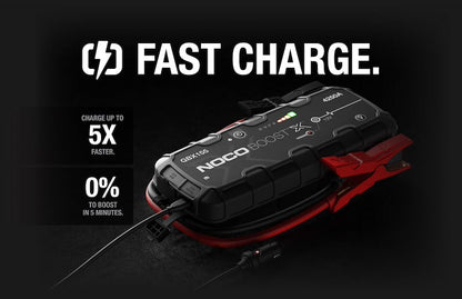 NOCO Portable Lithium Jump Starter with LED Light, Dual USB & HD Clamps for Cars, Trucks, SUVs, Boats & More - 12V 4250A