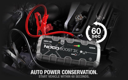 NOCO Portable Lithium Jump Starter with LED Light, Dual USB & HD Clamps for Cars, Trucks, SUVs, Boats & More - 12V 4250A
