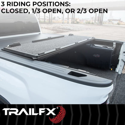 TrailFX Hard Tri-Folding Tonneau Cover for Pickup Truck - Fits 2004-14 F-150, 06-08 Mark LT (5.5 Ft)