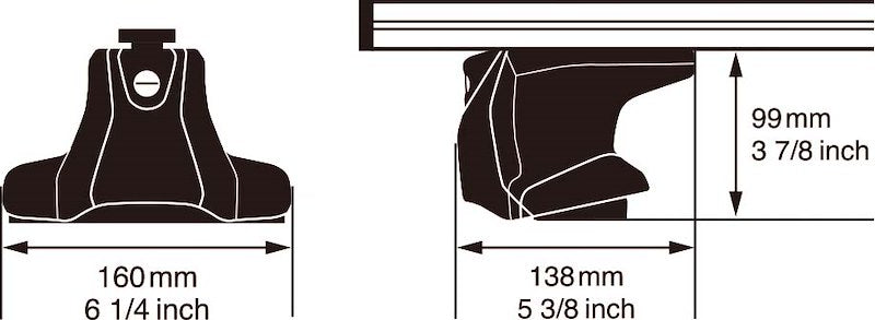 InnoRacks Aero Base Stays for Cars, Crossovers & SUVs with Smooth Roofs - 2 7/8″ Height, Black (Set of 4)