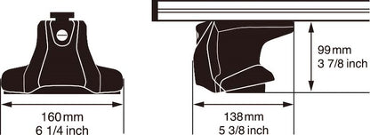 InnoRacks Aero Base Stays for Cars, Crossovers & SUVs with Smooth Roofs - 2 7/8″ Height, Black (Set of 4)