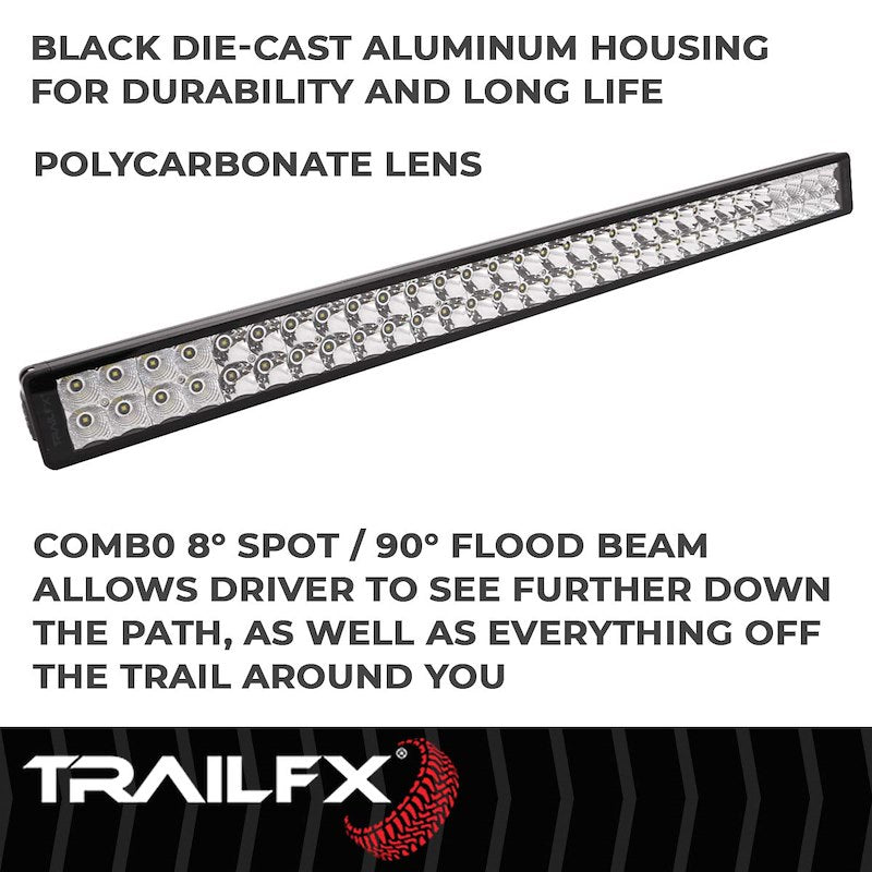 TrailFX 30" LED Light Bar 180W Combo Beam 16200 Lumens Black Housing with Wiring and Mounting Brackets