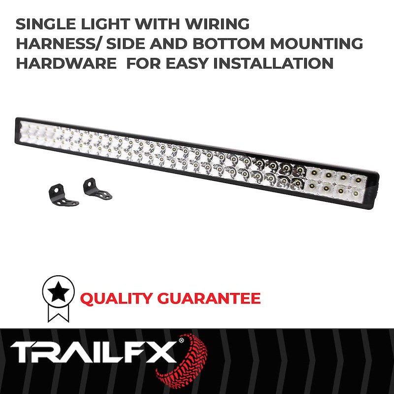 TrailFX 30" LED Light Bar 180W Combo Beam 16200 Lumens Black Housing with Wiring and Mounting Brackets