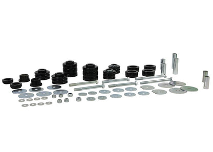 Whiteline Body Mount Bushing Kit for Pickup Trucks - Fits 1980-1998 Ford F-150, F-250, F-350 - High-Quality Polyurethane (Black Finish)