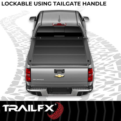 TrailFX Hard Tri-Fold Tonneau Cover for Full-Size Pickup Trucks - Fits 2014-19 Silverado/Sierra 1500/2500/3500HD (incl LD & Limited)