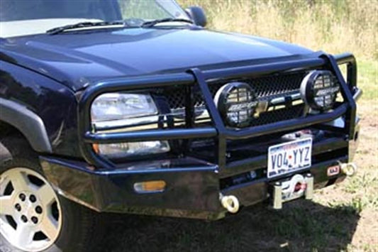 ARB Deluxe Bar Front Bumper for Truck – Fits 2003-2007 Chevrolet Silverado / Avalanche – Black Steel, With Grille Guard, Winch & Tow Mounts (1PC)