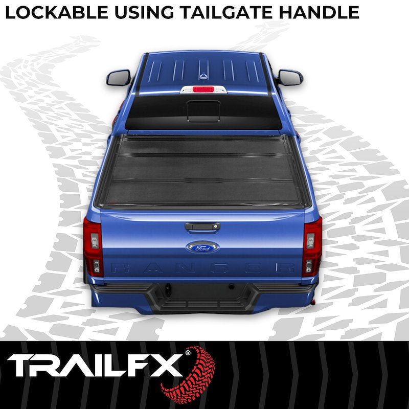 TrailFX Hard Trifold Tonneau Cover for Pickup Trucks - Fits 2019-23 Ford Ranger
