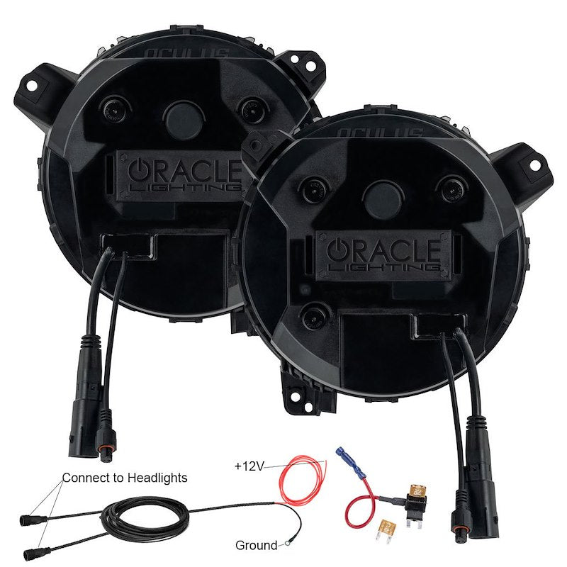 Oracle Oculus LED Projector Headlight Set 36W 4800 Lumens White Halo Black Housing DOT/SAE Certified