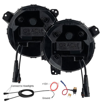 Oracle Oculus LED Projector Headlight Set 36W 4800 Lumens White Halo Black Housing DOT/SAE Certified