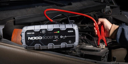 NOCO Portable Lithium Jump Starter with LED Light, Dual USB & HD Clamps for Cars, Trucks, SUVs, Boats & More - 12V 4250A