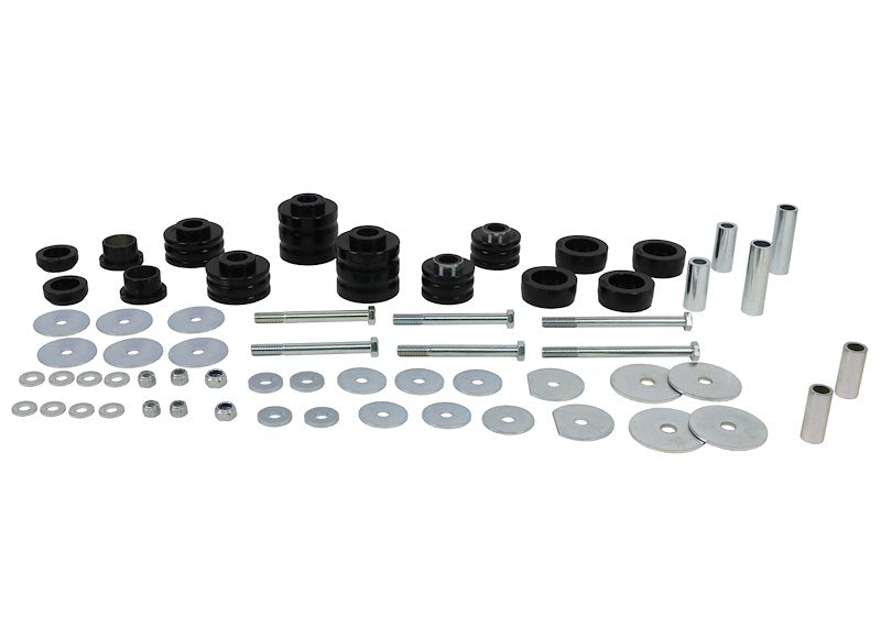 Whiteline Body Mount Bushing Kit for Pickup Trucks - Fits 1980-1998 Ford F-150, F-250, F-350 - High-Quality Polyurethane (Black Finish)