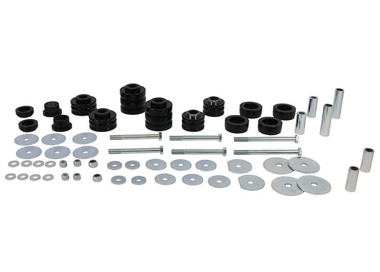 Whiteline Body Mount Bushing Kit for Pickup Trucks - Fits 1980-1998 Ford F-150, F-250, F-350 - High-Quality Polyurethane (Black Finish)