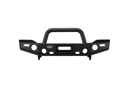 ARB Deluxe Bar Front Bumper for SUV – Fits 2007-2018 Jeep Wrangler JK – Black Steel, With Grille Guard, Winch & Tow Hook Mounts (1PC)