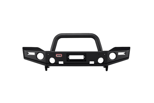 ARB Deluxe Bar Front Bumper for SUV – Fits 2007-2018 Jeep Wrangler JK – Black Steel, With Grille Guard, Winch & Tow Hook Mounts (1PC)