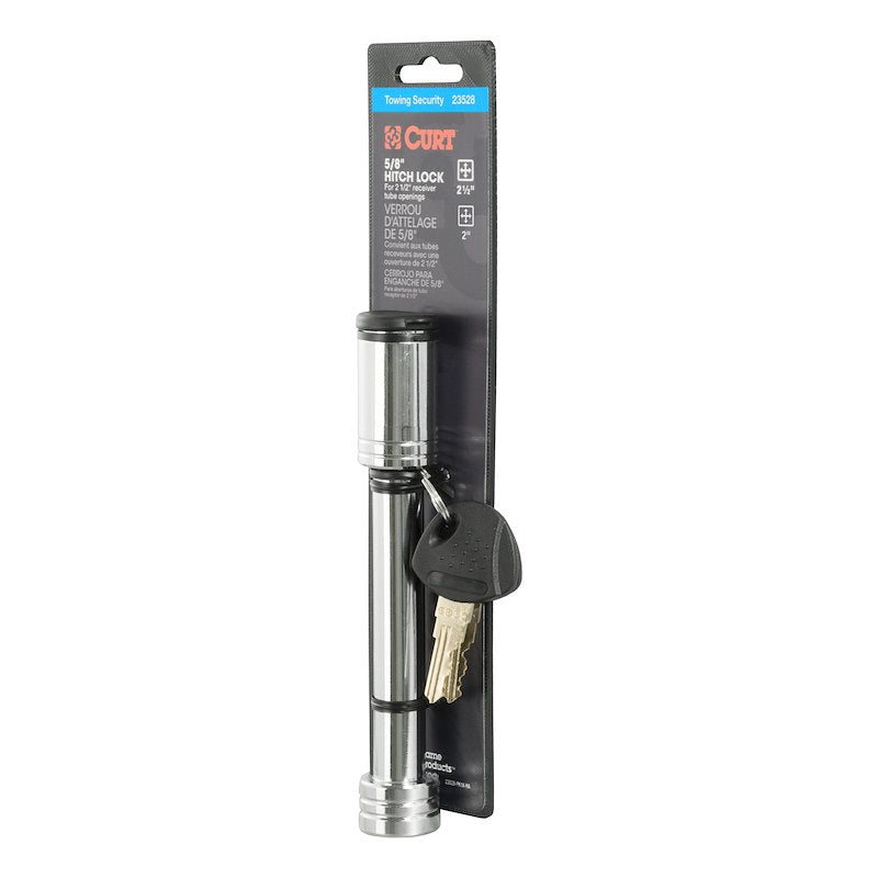 CURT Hitch Lock – 5/8" Barbell Pin for 2 & 2-1/2 Inch Receiver ,Chrome