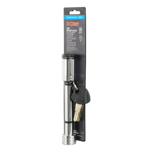CURT Hitch Lock – 5/8" Barbell Pin for 2 & 2-1/2 Inch Receiver ,Chrome