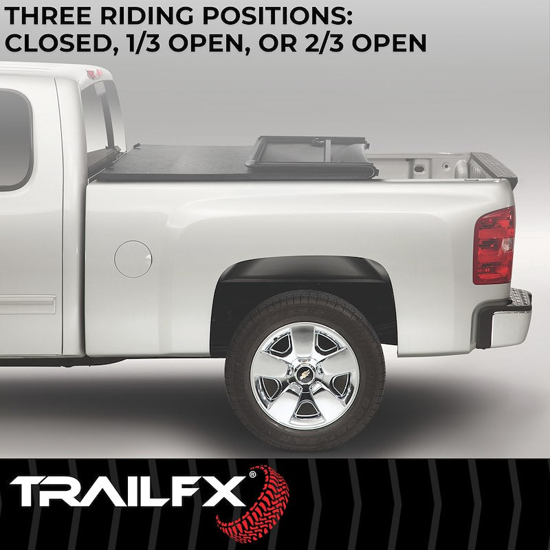 TrailFX Soft Folding Tonneau Cover for Pickup Trucks - Fits 2019-2023 New Model, 2024-2025 Ram 1500