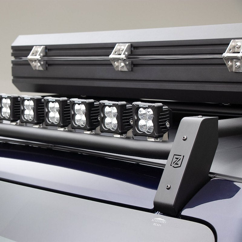 ZROADZ Roof Rack for 2021-2024 Ford Bronco 2-Door - Includes 8 LED Pods and 30-Inch Slim Light Bar