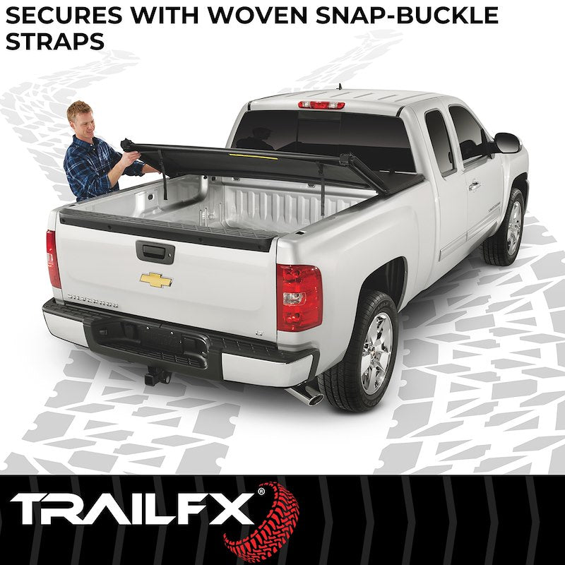 TrailFX Soft Folding Tonneau Cover for Pickup Trucks - Fits 2019-2023 New Model, 2024-2025 Ram 1500