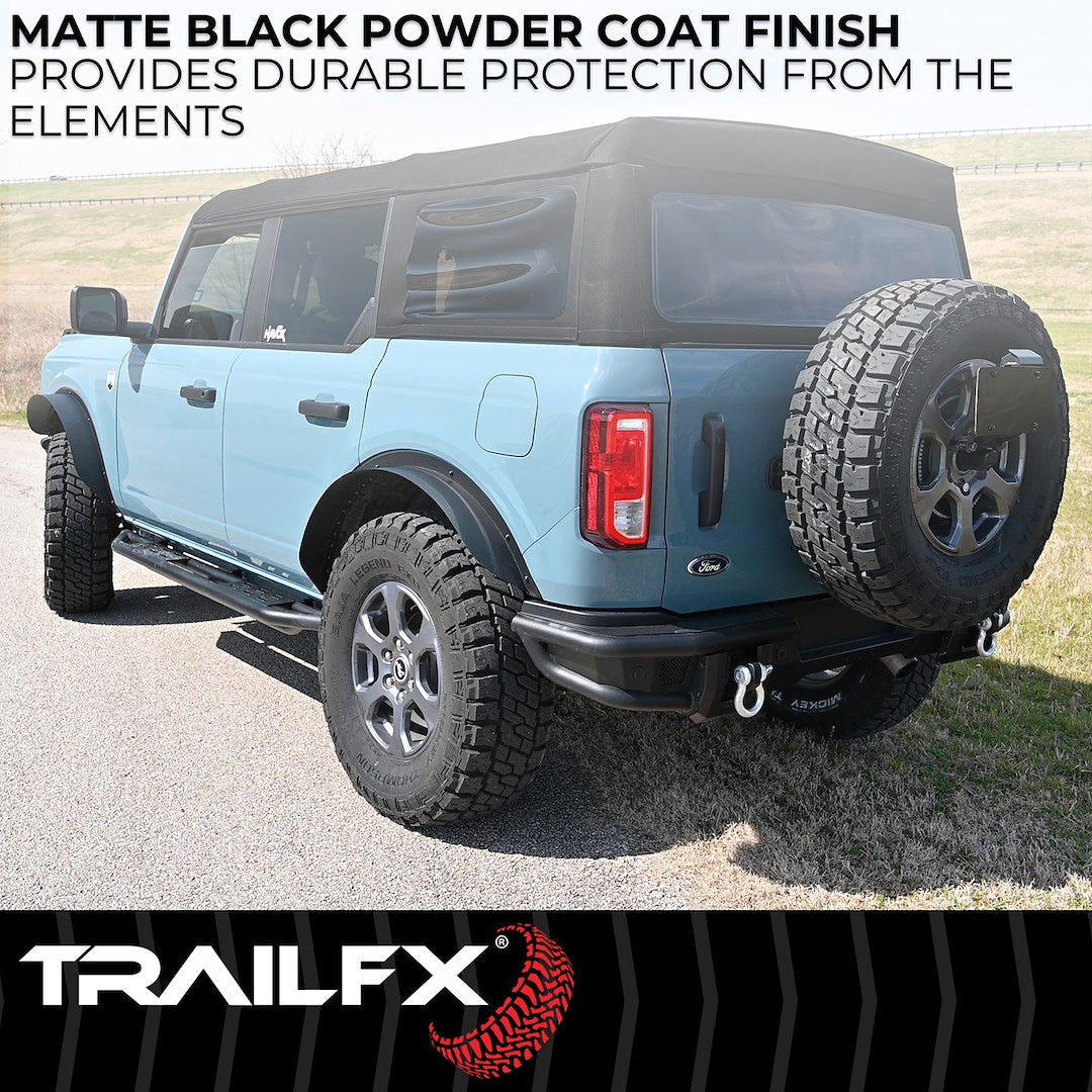 TrailFX Rear Flat Fender Flares for 2021-25 Ford Bronco 2 Door (BR013T)