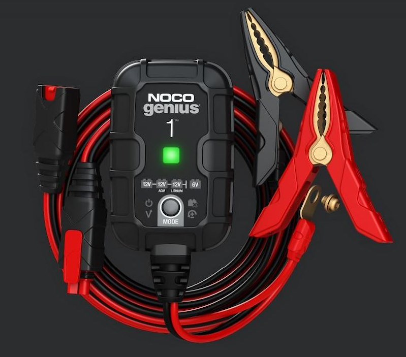 NOCO Battery Charger for 6V & 12V Lead-Acid and Lithium Batteries - 1A, 9-Step Fully Automatic, 120-240V AC