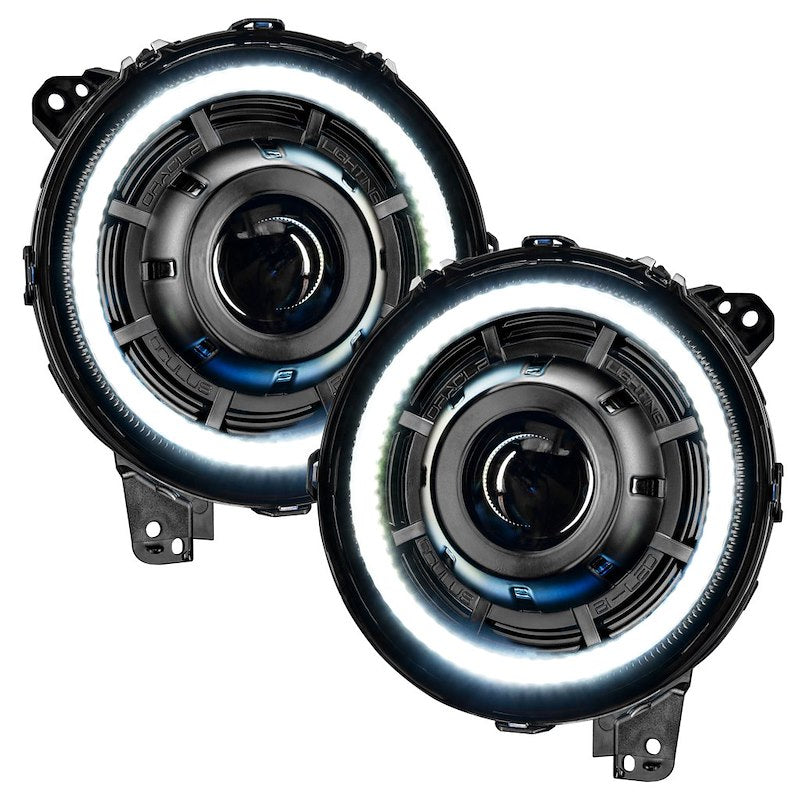 Oracle Oculus LED Projector Headlight Set 36W 4800 Lumens White Halo Black Housing DOT/SAE Certified