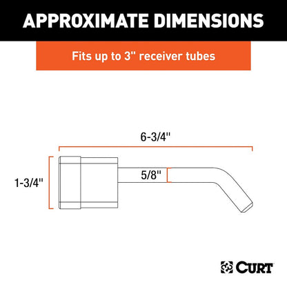 CURT Trailer Hitch Locking Pin – 5/8-Inch Bent Pin for 2, 2-1/2 & 3 Inch Receivers – Chrome Plated Steel with Keys & Dust Cap