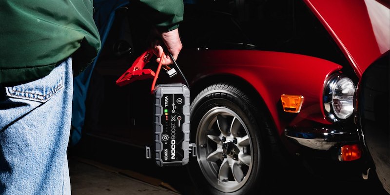 NOCO Portable Lithium Jump Starter with LED Light, USB-C/USB Ports & HD Clamps for Cars, Trucks, SUVs, Boats & More - 12V 1750A
