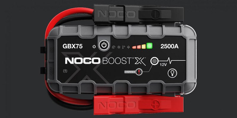NOCO Portable Lithium Jump Starter with LED Light, USB-C/USB Ports & HD Clamps for Cars, Trucks, SUVs, Boats & More - 12V 2500A