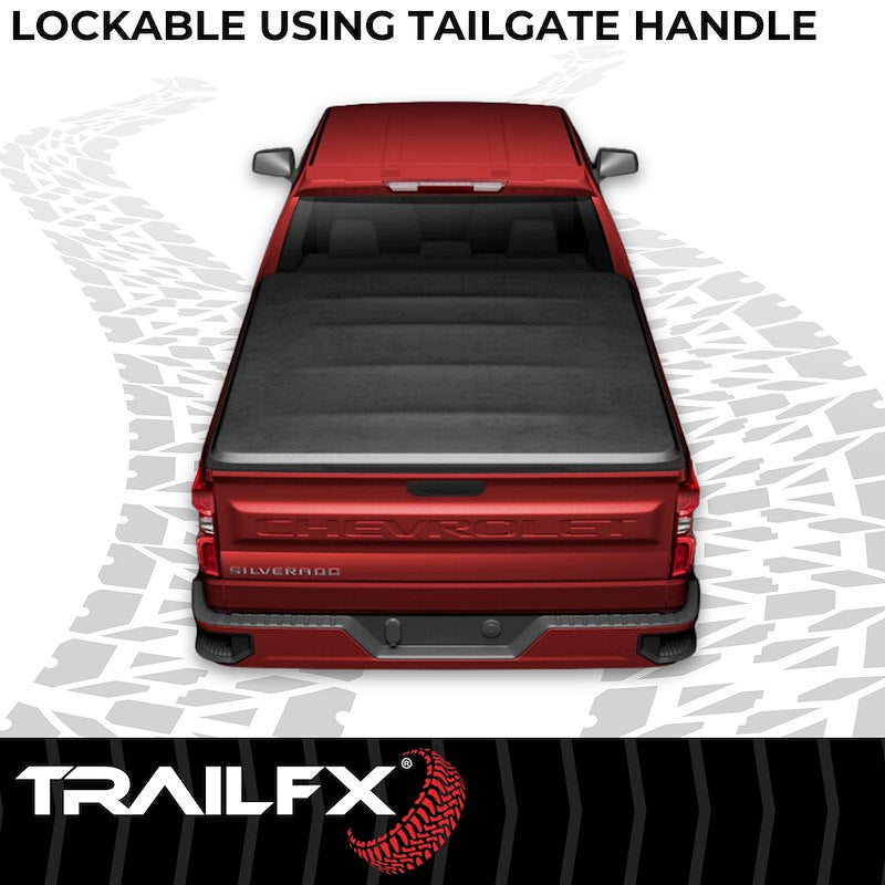 TrailFX Soft Rolling Tonneau Cover for Pickup Trucks - Fits 2020-2025 Chevrolet Silverado 2500/3500HD, 2020-2025,GMC Sierra 2500/3500HD