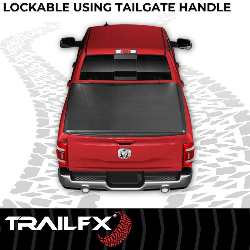 TrailFX Soft Folding Tonneau Cover for Pickup Trucks - Fits 2019-2023 New Model, 2024-2025 Ram 1500