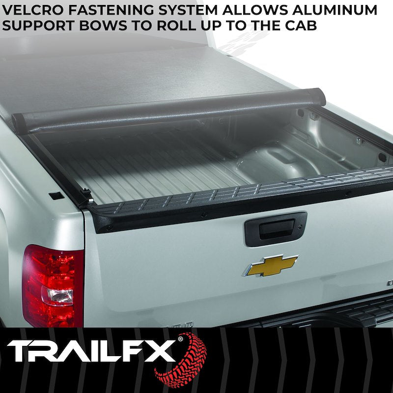 TrailFX Soft Rolling Tonneau Cover for Pickup Trucks - Fits 2020-2025 Chevrolet Silverado 2500/3500HD, 2020-2025,GMC Sierra 2500/3500HD